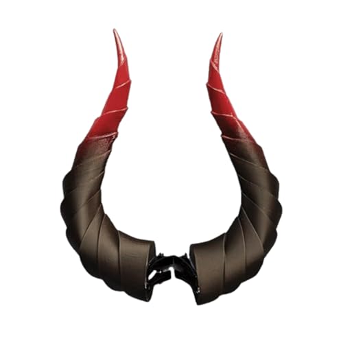 Dunkle Gothic Teufelsöfen, Schafhörner, Geist, Haarnadeln, Halloween-Kostüm, Cosplay, Anime-Haar-Accessoires, Frauen und Männer (Rot Schwarz, L) von CoBtee
