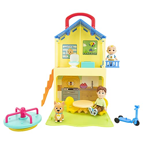Cenyo CoComelon Deluxe Pop n' Play House - Transforming Playset - Features JJ, JJ’s Dad, Bingo The Puppy, and Home Accessories – Toys for Kids, Toddlers, and Preschoolers von CoComelon