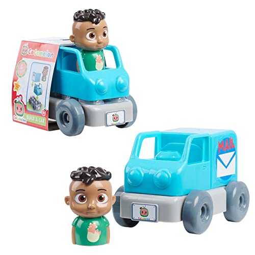 COCOMELON, Fahrzeug mit Figur, 4-teilig, Ziegelbau, Verschiedene Modelle verfügbar, Spielzeug für Kinder ab 18 Monaten, Giochi Presziosi, CCM13 von CoComelon