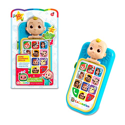 CoComelon - JJ's My First Phone, Spielzeug mit Sounds und Musik, Kinderspiel-Set, Zahlen, Farben, Formen und mehr für Kleinkinder im Vorschulalter, berühmt (CCM06102) Mehrfarbig von CoComelon