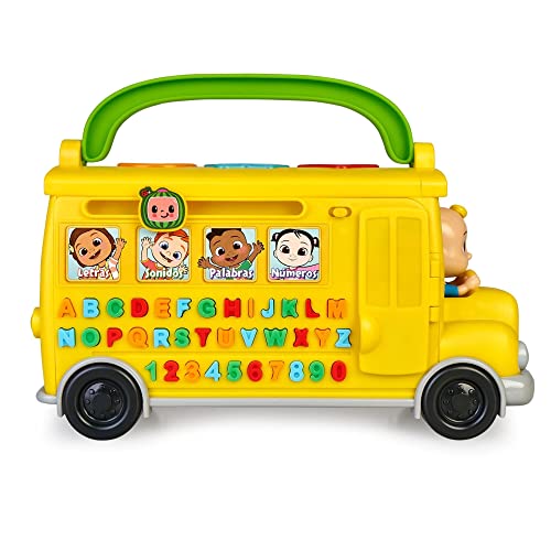 Cocomelon - Lernbus, gelbes Spielzeug-Bus mit Lichtern, Musik und Geräuschen zum Lernen von Buchstaben und Zahlen, Lernset für Kinder, für Vorschulkinder, Berühmte (CCM08102) von CoComelon