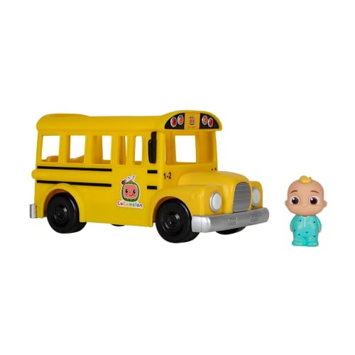 CoComelon Offizielles Musical Yellow School Bus, spielt Clips aus „Wheels on the Bus“ mit abnehmbarer JJ-Figur — Charakterspielzeug für Babys, Kleinkinder und Kinder von CoComelon