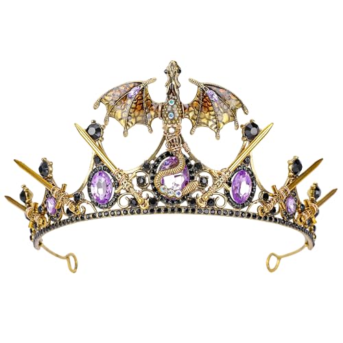 CoTeeZa Renaissance Feenkrone für Frauen - Mittelalterlicher Drachen Schwert Kopfschmuck, Mittelalter Fantasy Hexe Stirnband Gothic Kopfbedeckung für Renfaire Festival Halloween Cosplay Zubehör CoTeeZa Renaissance Feenkrone für Frauen - Mittelalterlicher Drachen Schwert Kopfschmuck, Mittelalter Fantasy Hexe Stirnband Gothic Kopfbedeckung für Renfaire Festival Halloween Cosplay Zubehör von CoTeeZa