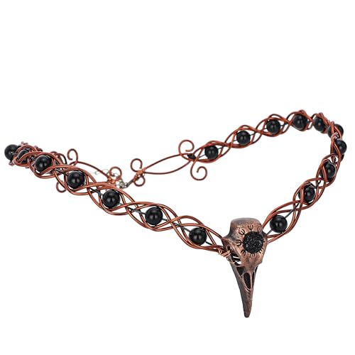 CoTeeZa Schwarze Feenkrähe Krone Kopfschmuck - Wikinger-Krone Keltischer Kreis Mittelalter Hexe Stirnband Fantasy Kopfbedeckung Frauen Renaissance Kostüm Tiara Renfaire Halloween Cosplay Zubehör von CoTeeZa