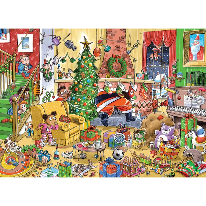 Cobble Hill - Catching Santa - Family Puzzle (Different Pieces Sizes) - 350 Teile von Cobble Hill