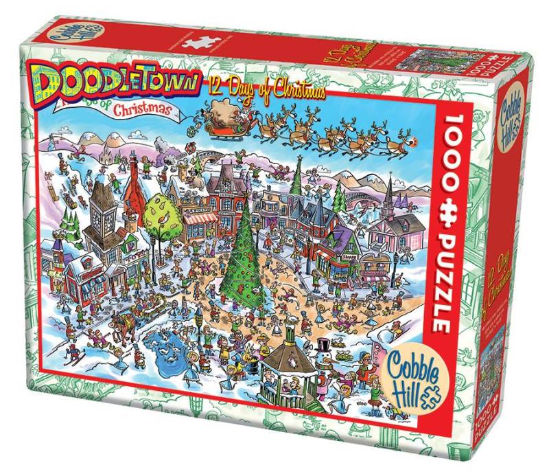 Cobble Hill DoodleTown: 12 Days of Christmas 1000 Teile Puzzle Cobble-Hill-44508 von Cobble Hill