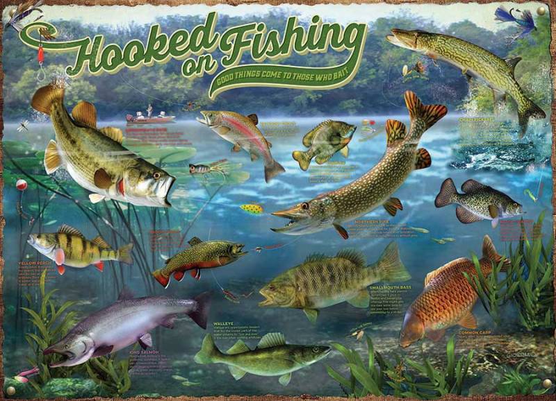 Cobble Hill Hooked on Fishing 1000 Teile Puzzle Cobble-Hill-40180 von Cobble Hill