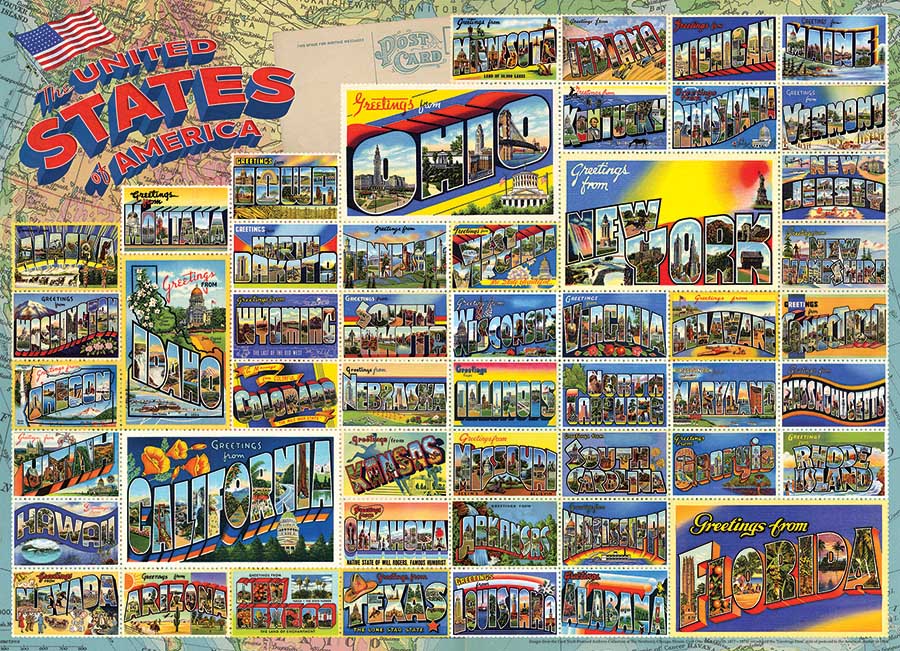 Cobble Hill Vintage American Postcards 1000 Teile Puzzle Cobble-Hill-40115 von Cobble Hill
