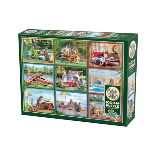 Cobble Hill 1000 Teile Puzzle - Eichhörnchen im Urlaub - Beispielposter enthalten von Cobble Hill