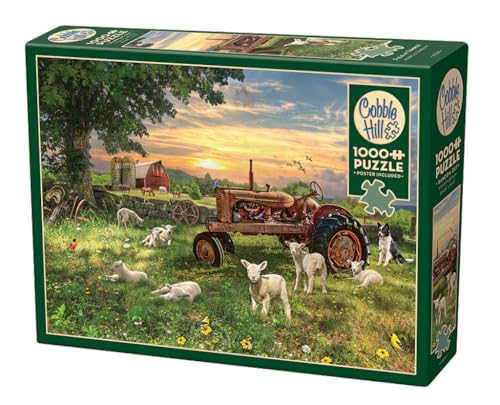 Cobble Hill 1000 Teile Puzzle - Feld bei Sonnenaufgang - Beispielposter enthalten von Cobble Hill