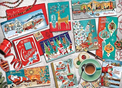 Cobble Hill 1000 Teile Puzzle - Mid Mod Season's Greetings - Beispielposter enthalten von Cobble Hill