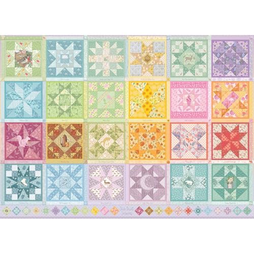 Cobble Hill 1000 Teile Puzzle - Star Quilt Seasons - Musterposter im Lieferumfang enthalten von Cobble Hill