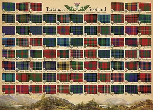 Cobble Hill 1000 Teile Puzzle – Tartans of Scotland – Musterposter im Lieferumfang enthalten von Cobble Hill