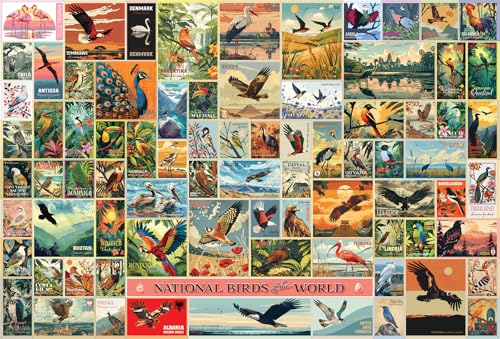 Cobble Hill 2000 Teile Puzzle - National Birds of the World - Beispielposter enthalten von Cobble Hill