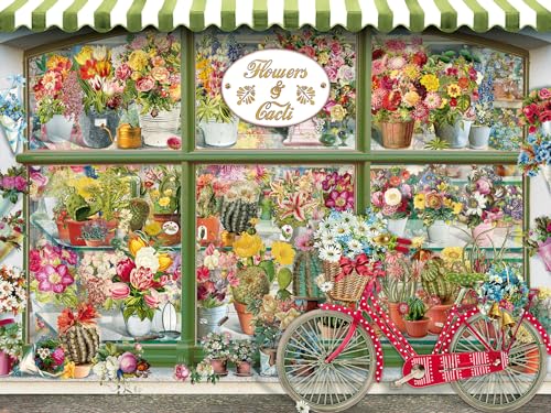 Cobble Hill 275 Teile Easy Handling Puzzle - Flowers and Cacti Shop - Musterposter inklusive von Cobble Hill