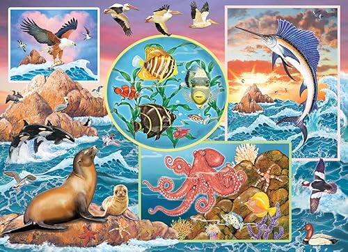 Cobble Hill 350 Teile Familienpuzzle – Ocean Magic (Family) – Musterposter im Lieferumfang enthalten von Cobble Hill