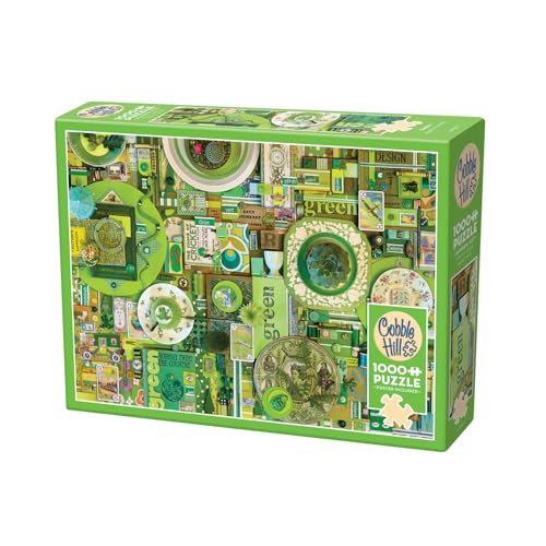 Cobble Hill 3840059 Collage in Grün, 1000 Teile Puzzle inkl. Puzzleposter für Erwachsene und Kinder ab 12 Jahren, Puzzlecollage, Farbcollage von Cobble Hill