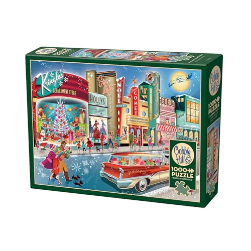 Cobble Hill 3840218 Vintage Weihnachtsshopping, 1000 Teile Puzzle inkl. Puzzleposter für Erwachsene und Kinder ab 12 Jahren, Weihnachten, Hollywood von Cobble Hill