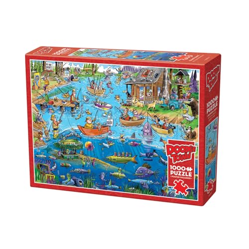 Cobble Hill 3844503 Verrückter Angelausflug, 1000 Teile Puzzle inkl. Puzzleposter für Erwachsene und Kinder ab 12 Jahren, Wimmelbild, Cartoon von Cobble Hill
