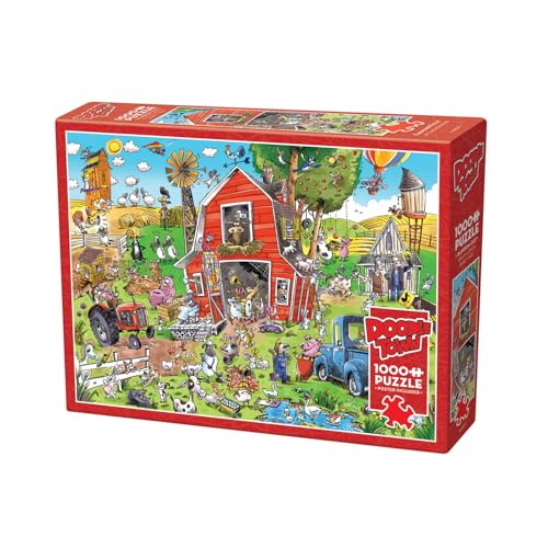 Cobble Hill 3844509 Verrückter Bauernhof, 1000 Teile Puzzle inkl. Puzzleposter für Erwachsene und Kinder ab 12 Jahren, Wimmelbild, Cartoon von Cobble Hill