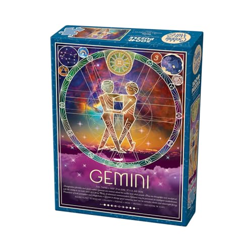 Cobble Hill 3845013 Sternzeichen Zwilling, Gemini, 500 Teile Puzzle inkl. Puzzleposter für Erwachsene und Kinder ab 12 Jahren, Sternzeichenpuzzle, Astrologie von Cobble Hill
