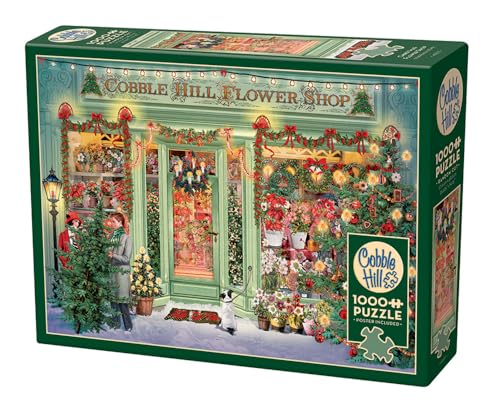 Cobble Hill 1000 Teile Puzzle - Christmas Flower Shop - Probeposter inklusive, Deluxe von Cobble Hill