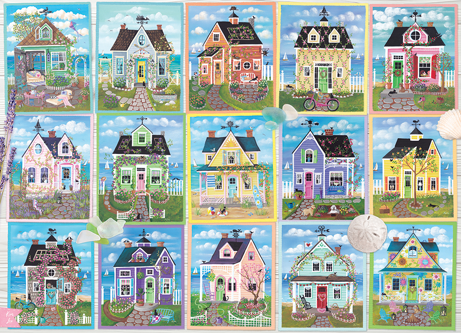Cobble Hill Cottages am Meer 1000 Teile Puzzle Cobble-Hill-40285 von Cobble Hill