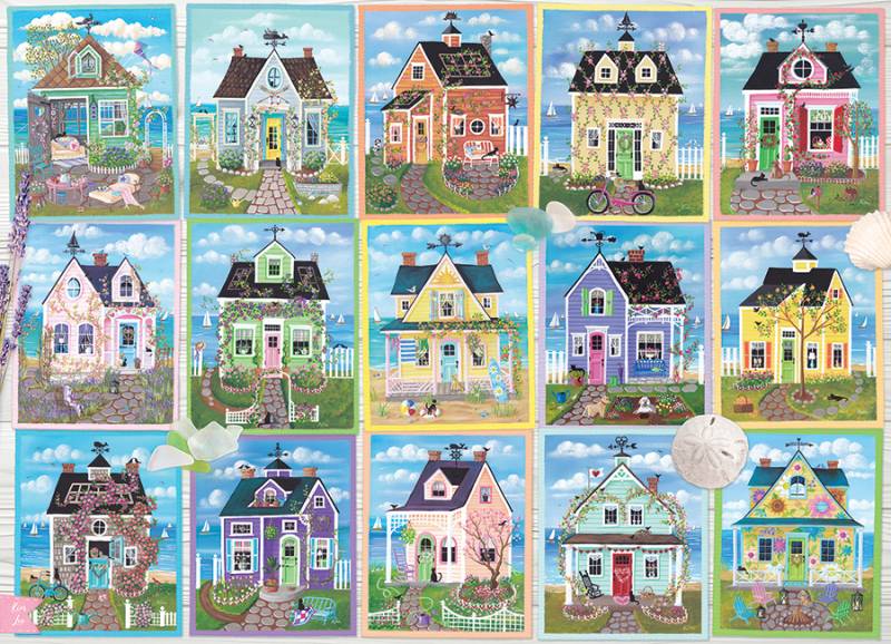 Cobble Hill Cottages am Meer 1000 Teile Puzzle Cobble-Hill-40285 von Cobble Hill