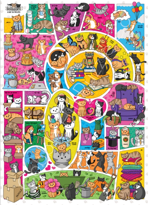 Cobble Hill Doodlecats 1000 Teile Puzzle Cobble-Hill-40126 von Cobble Hill