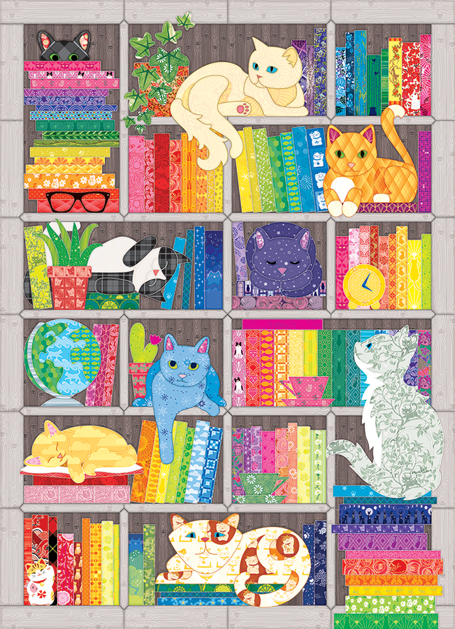 Cobble Hill Rainbow Cat Quilt 1000 Teile Puzzle Cobble-Hill-40046 von Cobble Hill