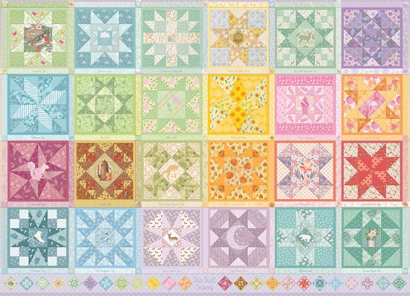Cobble Hill Star Quilt Jahreszeiten - Random Cut 1000 Teile Puzzle Cobble-Hill-40053 von Cobble Hill
