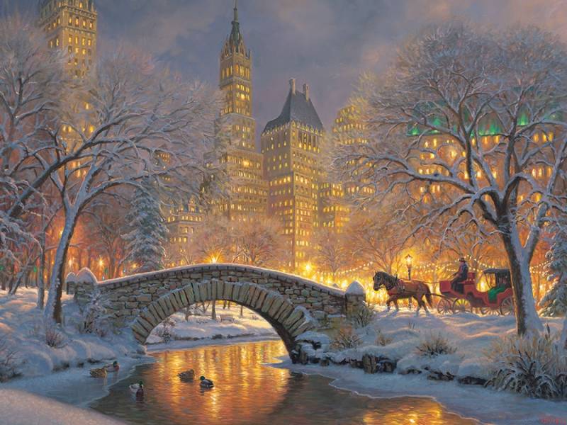 Cobble Hill XXL Teile - Mark Keathley: Winter in the Park 500 Teile Puzzle Cobble-Hill-45044 von Cobble Hill