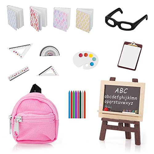 Cobee 22 PCS Miniaturpuppe Schulbedarf, 1:12 Puppenhaus Mini Schulset Puppe Miniatur Buch Rucksack Tafel Zwischenablage Lineale Kreide Spielset Puppenhaus Schulzubehör,Puppenhaus Dekoration, Polyester Cobee 22 PCS Miniaturpuppe Schulbedarf, 1:12 Puppenhaus Mini Schulset Puppe Miniatur Buch Rucksack Tafel Zwischenablage Lineale Kreide Spielset Puppenhaus Schulzubehör,Puppenhaus Dekoration, Polyester von Cobee