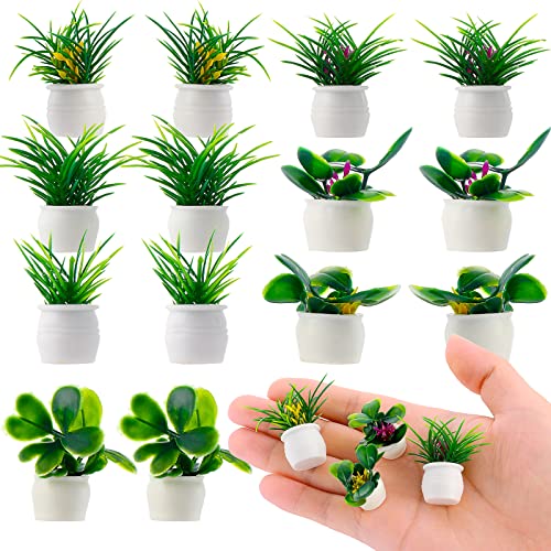 cobee Miniatur Puppenhaus Pflanzen Set, 14 teiliges Puppenhaus Bonsai Pflanze 1:12 Mini Garten Topfpflanzen Winzige Blumen Modell Grün Ornamente Feengarten Puppenhaus Zubehör Dekoration cobee Miniatur Puppenhaus Pflanzen Set, 14 teiliges Puppenhaus Bonsai Pflanze 1:12 Mini Garten Topfpflanzen Winzige Blumen Modell Grün Ornamente Feengarten Puppenhaus Zubehör Dekoration von Cobee