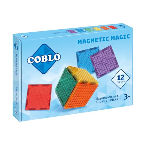 Coblo Brick Classic 12-teiliges Set – Magnetisches Montessori-Spielzeug – Magnetische Bausteine – Kreatives STEM-Bauspielzeug für Kinder von 3 bis 12 Jahren von Coblo