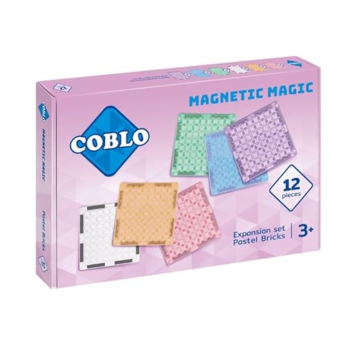 Coblo Brick Pastell 12-teiliges Set – Magnetisches Montessori-Spielzeug – Magnetische Bausteine – Kreatives STEM-Bauspielzeug für Kinder von 3 bis 12 Jahren von Coblo