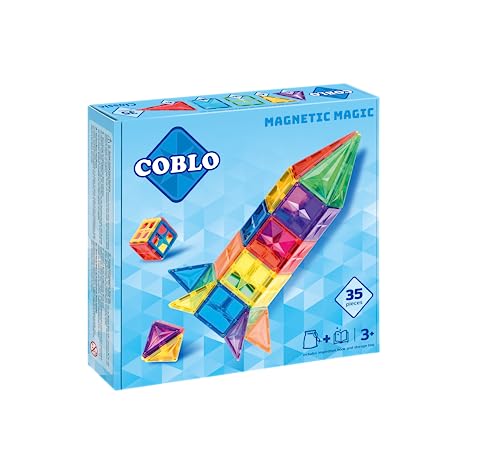 Coblo Classic - 35-teiliges Magnet-Bauklotz-Set - Kreatives Lernspielzeug für Kinder - Fördert räumliches Denken und Feinmotorik von Coblo