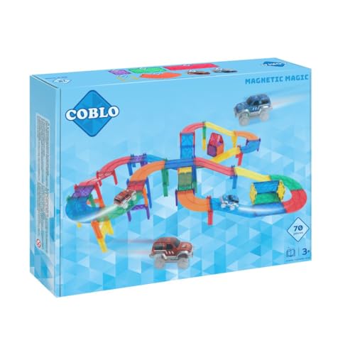 Coblo Rennbahn – Classic Farben – 70 Teile Magnetisches Montessori-Spielzeug – 2 Autos & Inspirationsheft – Kreatives STEM-Bauspielzeug ab 3 Jahren Coblo Rennbahn – Classic Farben – 70 Teile Magnetisches Montessori-Spielzeug – 2 Autos & Inspirationsheft – Kreatives STEM-Bauspielzeug ab 3 Jahren von Coblo