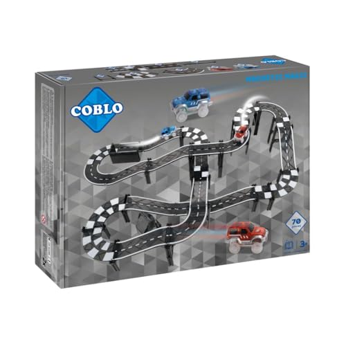Coblo Rennbahn – Schwarz – 70 Teile Magnetisches Montessori-Spielzeug – 2 Autos & Inspirationsheft – Kreatives STEM-Bauspielzeug ab 3 Jahren Coblo Rennbahn – Schwarz – 70 Teile Magnetisches Montessori-Spielzeug – 2 Autos & Inspirationsheft – Kreatives STEM-Bauspielzeug ab 3 Jahren von Coblo