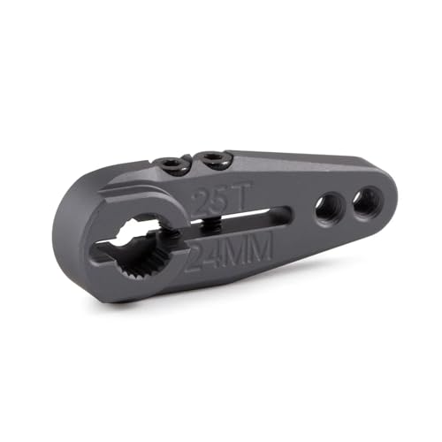 25T Servo Horn CNC 7075 Aluminium 20mm 24mm Servo Horn Lenkung Klemmbügel für Protek Savox Futaba Servo 1/10 Arrma Buggy Granite Monster Truck Raide (25T 24mm) von CobraCrawler