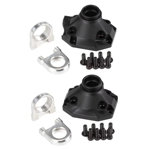CobraCrawler 2 Stück Aluminium-Differentialabdeckungs-Set vorne und hinten, Third Member Set, vordere und hintere Differentialabdeckung für Vanquish H10 Optic Phoenix VRD F10 (Schwarz 2pcs) von CobraCrawler