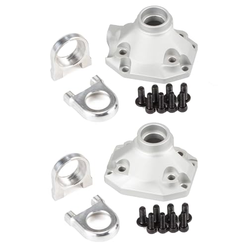 CobraCrawler 2 Stück Aluminium-Differentialabdeckungs-Set vorne und hinten, Third Member Set, vordere und hintere Differentialabdeckung für Vanquish H10 Optic Phoenix VRD F10 (Silber 2pcs) von CobraCrawler