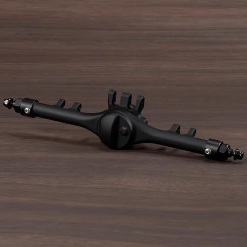CobraCrawler Aluminium F10T Starrachse Klar Schwarz eloxiert für SCX10 II VS4-10 Phoenix CNC-gefräst Komplettmontage (Black Rear Axle) von CobraCrawler