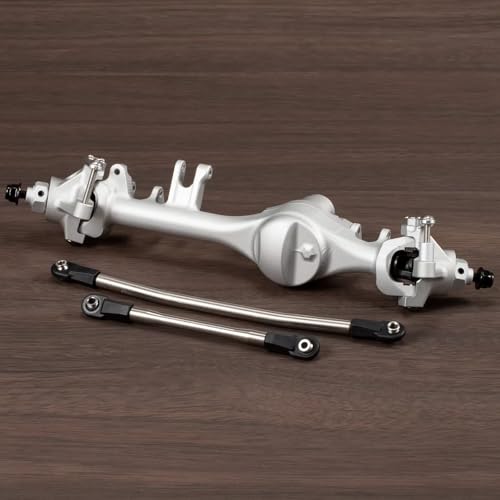 CobraCrawler Aluminium F10T Starrachse Klar Schwarz eloxiert für SCX10 II VS4-10 Phoenix CNC-gefräst Komplettmontage (Silver Front Axle) von CobraCrawler