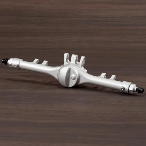 CobraCrawler Aluminium F10T Starrachse Klar Schwarz eloxiert für SCX10 II VS4-10 Phoenix CNC-gefräst Komplettmontage (Silver Rear Axle) von CobraCrawler