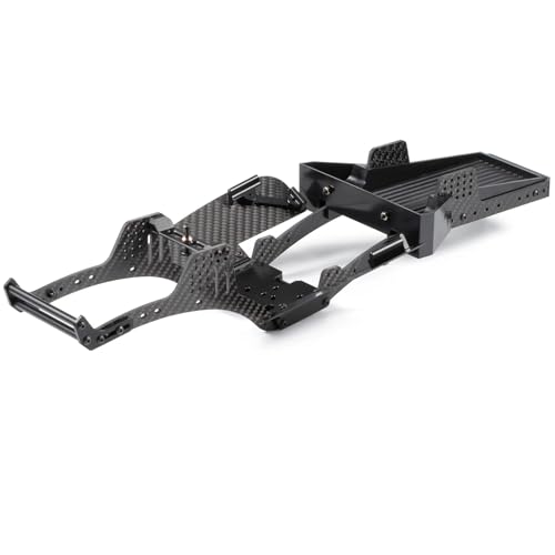 Neues 1/10 Carbon LCG Chassis Kit mit 8 Grad geneigtem vorderem Skid Boatsliders Bett für SCX10 AR44 AR45 Capra Achse Power Wagon Cab (B) von CobraCrawler