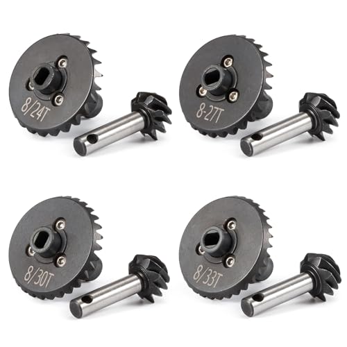 Overdrive Untertrieb Schrägachsgetriebe Set 24/8T 27/8T 30/8T 33/8T für Axial SCX10 AR44 AR45 Capra Achse VS4-10 F9 Phoenix F10 (24T 8T) von CobraCrawler