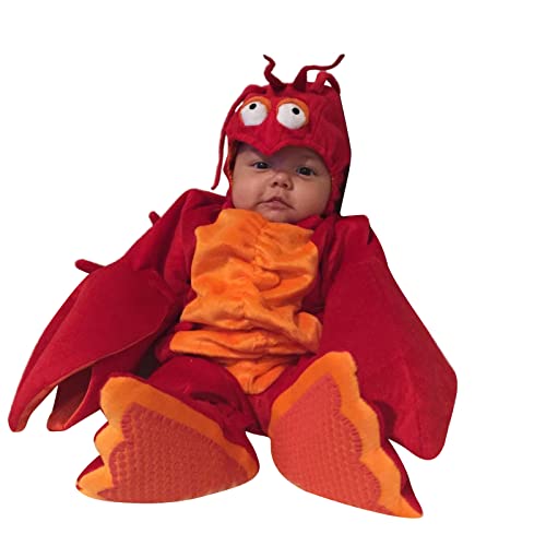 Baby Jungen Mädchen Halloween Kostüm Langarm Cartoon Dinosaurier/Hummer Kostüme Neugeborene Cosplay Party Verkleidung (Rot, 18-24 Monate) von CocMouse