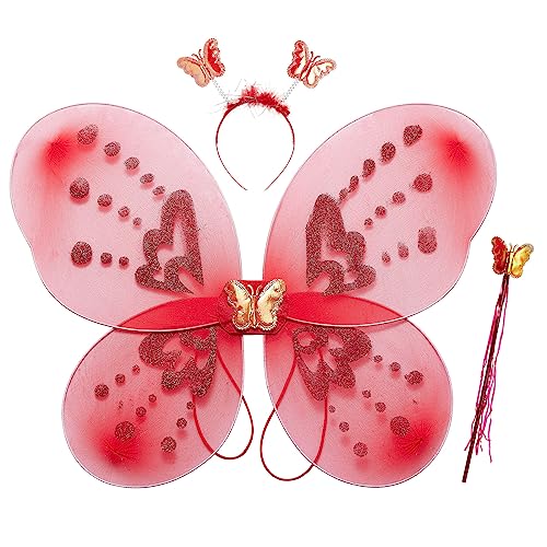 Schmetterlings-Feenflügel für Erwachsene, gruseliger Totenkopf, Schmetterlingsflügel für Frauen und Mädchen, Feenflügel, Halloween, Weihnachten, Feenkostüm, Verkleidung, Partygeschenk (roter Schmetterlings-Feenflügel für Erwachsene, gruseliger Totenkopf, Schmetterlingsflügel für Frauen und Mädchen, Feenflügel, Halloween, Weihnachten, Feenkostüm, Verkleidung, Partygeschenk (roter von CocMouse