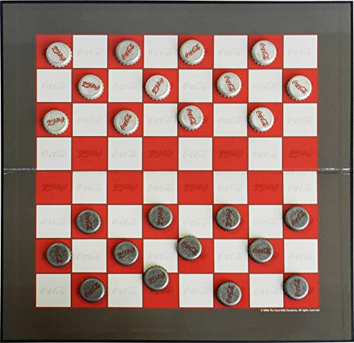 Brettspiel mit den drei Streifen und den Damen mit Lizenz der Coca-Cola, klassische Brettspiele, inkl. 24 Metallplättchen (Spielsteine) und Pappe von Coca-Cola